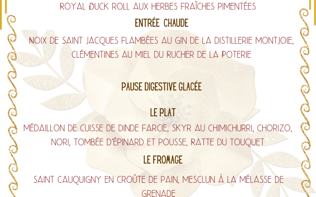 Menu pour le 1er Janvier